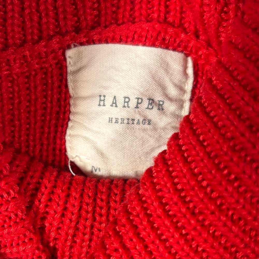 Harper Heritage Red Turtleneck Sweater SZ M - Picture 3 of 4